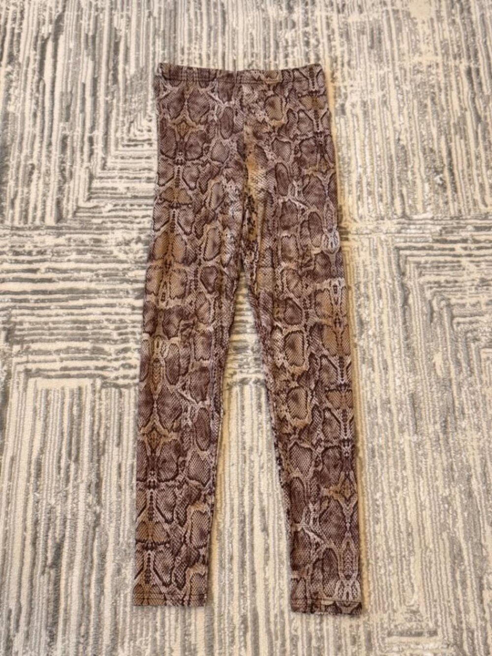 Top Shop women's size 2, UK 6 Brown snakeskin look leggings